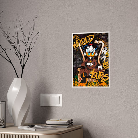 Glossy Art Poster - 'The World is Yours' Wall Decor