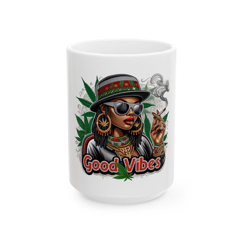 Good Vibes Cannabis Ceramic Mug - 11oz & 15oz