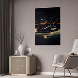 Sleek Cityscape Car Gloss Poster - Wall Art Decor for Auto Enthusiasts