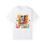 Chilling With My Peeps Unisex Garment-Dyed T-shirt | Fun Easter Graphic Tee