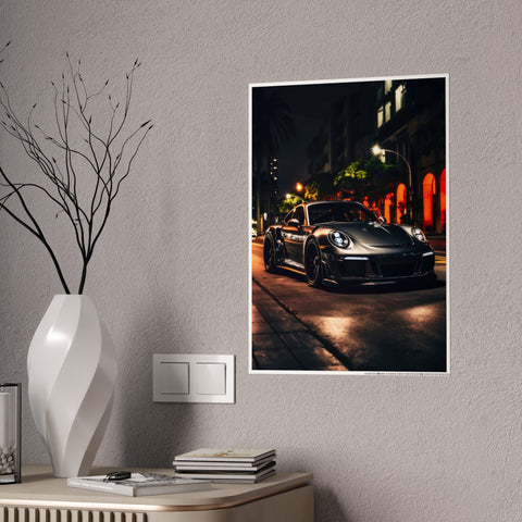 Luxury Car Gloss Poster - Night City Vibe Wall Art