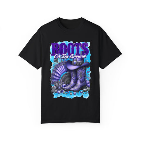 Unisex Garment-Dyed T-Shirt - "Boots On Da Ground" Graphic Tee