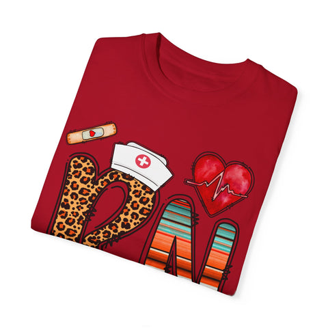 RN Nurse Graphic T-Shirt - Cute Leopard Print Design for Healthcare Workers