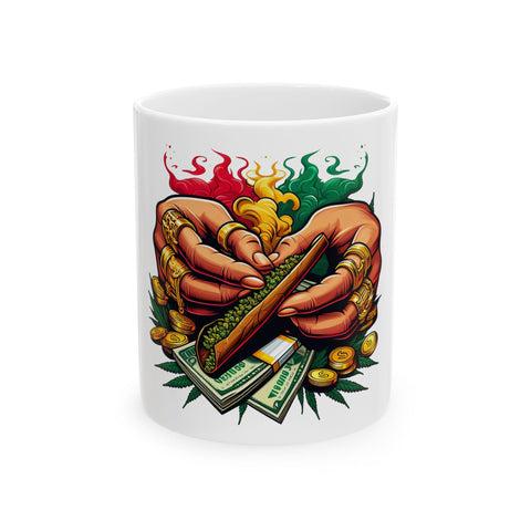 Cannabis Lifestyle Ceramic Mug - Unique 11oz/15oz Weed Money Design