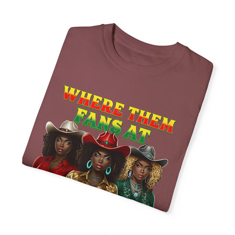 Where Them Fangs At Unisex Garment-Dyed T-shirt - Bold Graphic Tee for Women