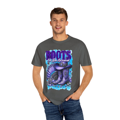 Unisex Garment-Dyed T-Shirt - "Boots On Da Ground" Graphic Tee