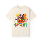 Chilling With My Peeps Unisex Garment-Dyed T-shirt | Fun Easter Graphic Tee