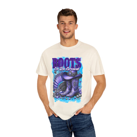 Unisex Garment-Dyed T-Shirt - "Boots On Da Ground" Graphic Tee