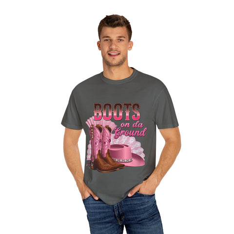 Unisex Garment-Dyed T-shirt - "Boots on the Ground" Country Style Tee
