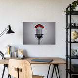 Retro Microphone Wall Art Poster - 'On The Air' Decor for Music Lovers