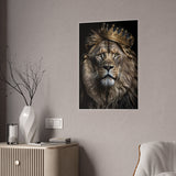 Majestic Lion Wall Art - Crowned Warrior Gloss Poster
