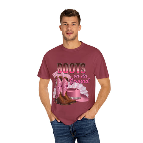 Unisex Garment-Dyed T-shirt - "Boots on the Ground" Country Style Tee
