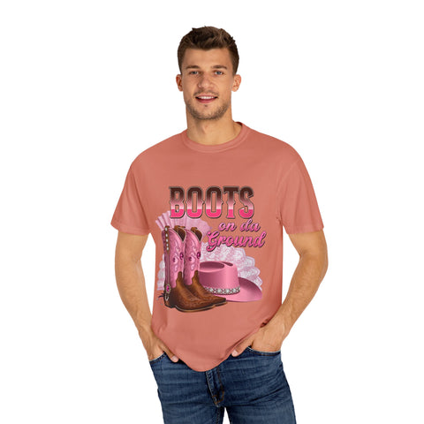 Unisex Garment-Dyed T-shirt - "Boots on the Ground" Country Style Tee
