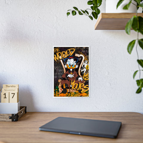 Glossy Art Poster - 'The World is Yours' Wall Decor