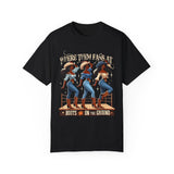 Where Them Fans At Unisex Garment-Dyed T-Shirt - Boots on the Ground Graphic Tee