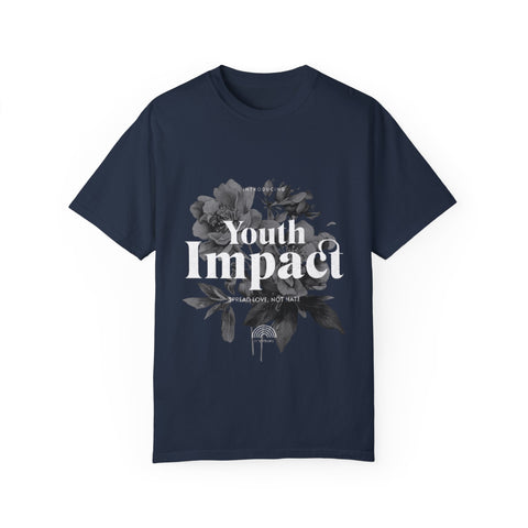 Youth Impact Unisex Garment-Dyed T-Shirt – Vibrant Floral Graphic Tee