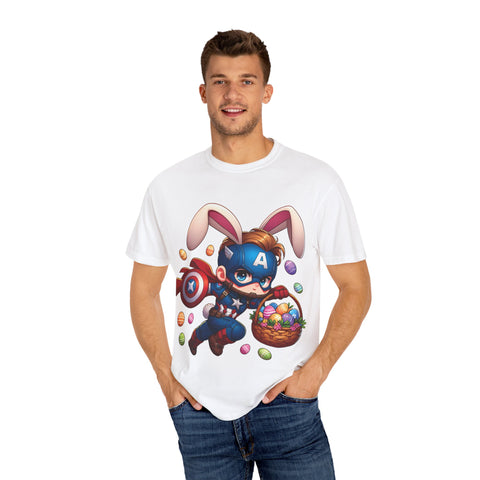 Easter Bunny Captain T-Shirt - Fun Unisex Garment-Dyed Tee