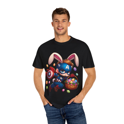 Easter Bunny Captain T-Shirt - Fun Unisex Garment-Dyed Tee
