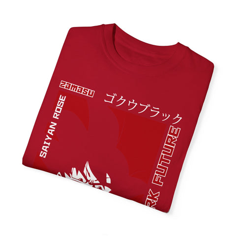 Unisex Garment-Dyed T-Shirt - Dark Future Saiyan Rose Design