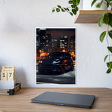 Glossy Automotive Art Poster - Nighttime Urban Scene
