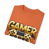 Gamer Gold Drip T-Shirt – Unisex Garment-Dyed Tee for Gaming Enthusiasts