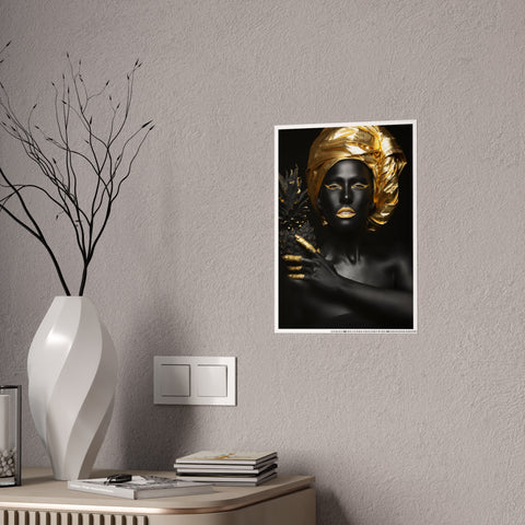 Elegant Black and Gold Art Poster - Gloss Finish | Modern Home Decor