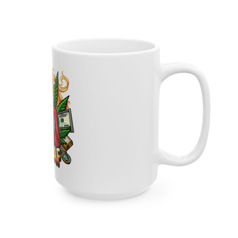 High AF Skeleton Ceramic Mug - 11oz & 15oz | Unique Gift for Smokers & Chill Lovers