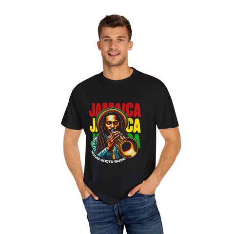 Reggae Vibes Unisex Garment-Dyed T-Shirt - Jamaica Music Art Tee