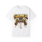 Gamer Gold Drip T-Shirt – Unisex Garment-Dyed Tee for Gaming Enthusiasts