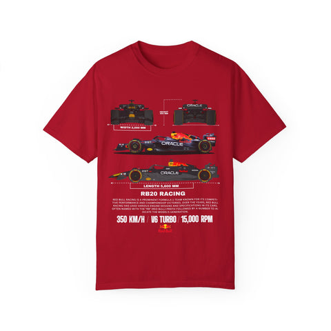 RB20 Racing Unisex Garment-Dyed T-shirt - Perfect for F1 Fans