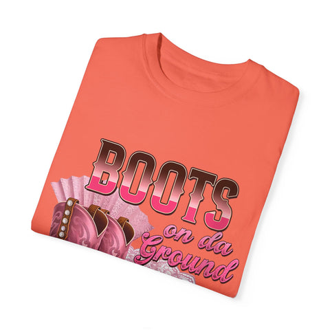 Unisex Garment-Dyed T-shirt - "Boots on the Ground" Country Style Tee