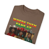 Where Them Fangs At Unisex Garment-Dyed T-shirt - Bold Graphic Tee for Women