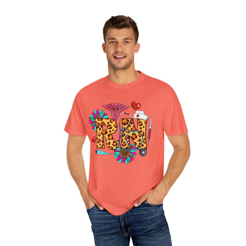 Trendy RN Graphic T-Shirt for Nurses - Garment-Dyed Unisex Tee