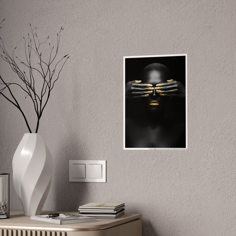 Elegant Gloss Poster - Black & Gold Art for Modern Decor