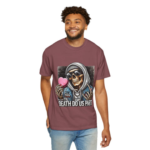 Halloween Skeleton Love T-Shirt | Death Do Us Part Graphic Tee