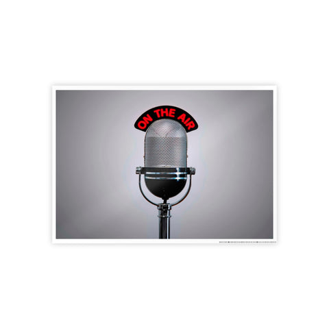 Retro Microphone Wall Art Poster - 'On The Air' Decor for Music Lovers