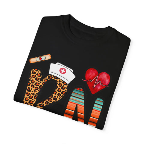 RN Nurse Graphic T-Shirt - Cute Leopard Print Design for Healthcare Workers