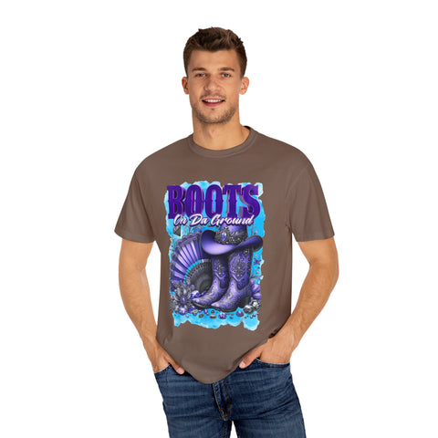 Unisex Garment-Dyed T-Shirt - "Boots On Da Ground" Graphic Tee