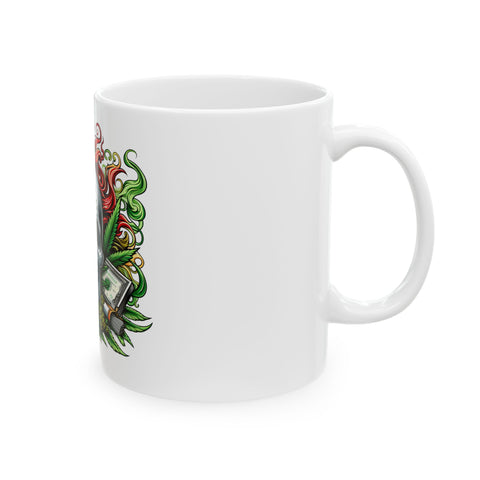 Skull & Cannabis Ceramic Mug - 11oz & 15oz