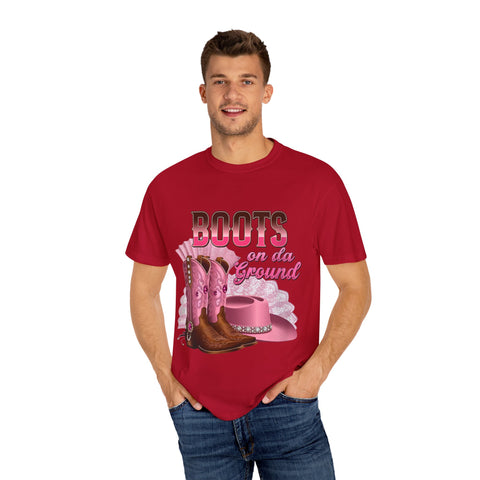 Unisex Garment-Dyed T-shirt - "Boots on the Ground" Country Style Tee