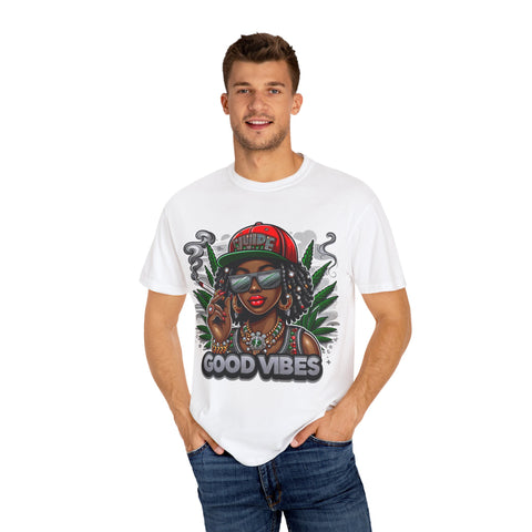 Good Vibes Unisex Garment-Dyed T-Shirt | Trendy Streetwear for Chill Days