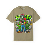 High Vibe Unisex Garment-Dyed T-Shirt - Skull & Cannabis Design