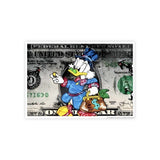 Fun Gloss Posters Featuring Wealthy Cartoon Duck Design