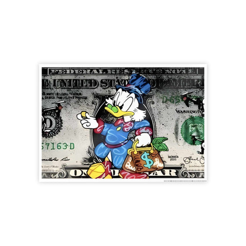 Fun Gloss Posters Featuring Wealthy Cartoon Duck Design