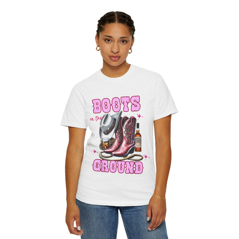 Unisex Garment-Dyed T-shirt - "Boots on the Ground" Country Vibe Tee