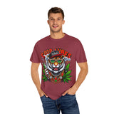 Good Vibes Tiger Graphic T-Shirt - Unisex Garment-Dyed Tee for Relaxed Summer Style