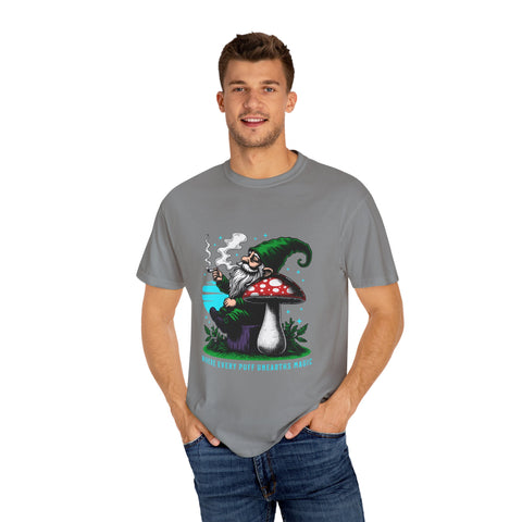 Magic Gnome T-shirt - Where Every Puff Unearths Magic | Unisex Garment-Dyed Tee for Nature Lovers