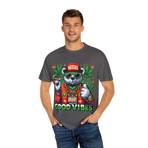 Good Vibes Panda T-Shirt - Unisex Garment-Dyed Tee for Chill Days