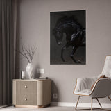 Elegant Horse Gloss Poster - Dramatic Equine Art for Home Decor