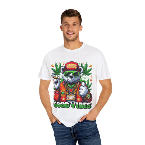 Good Vibes Panda T-Shirt - Unisex Garment-Dyed Tee for Chill Days